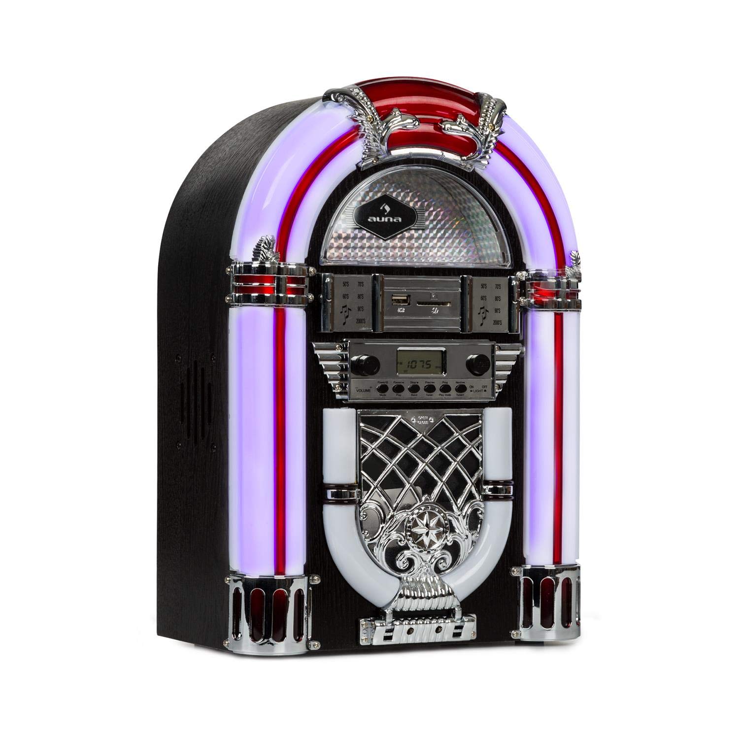 Buy Auna Arizona Jukebox Retro Stereo System , 1950s Music Box , Bluetooth Function , FM Radio