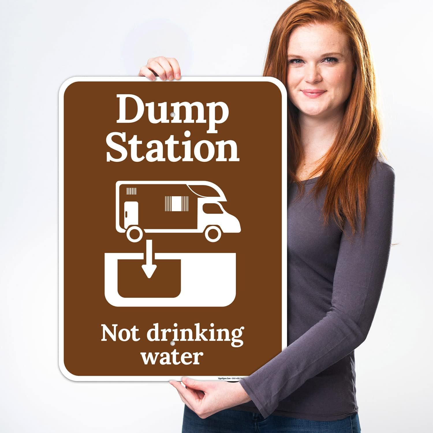 Dump Station Not Drinking Water with Symbol Sign, 18x24 Inches, Rust Free .063 Aluminum, Fade Resistant, Made in USA