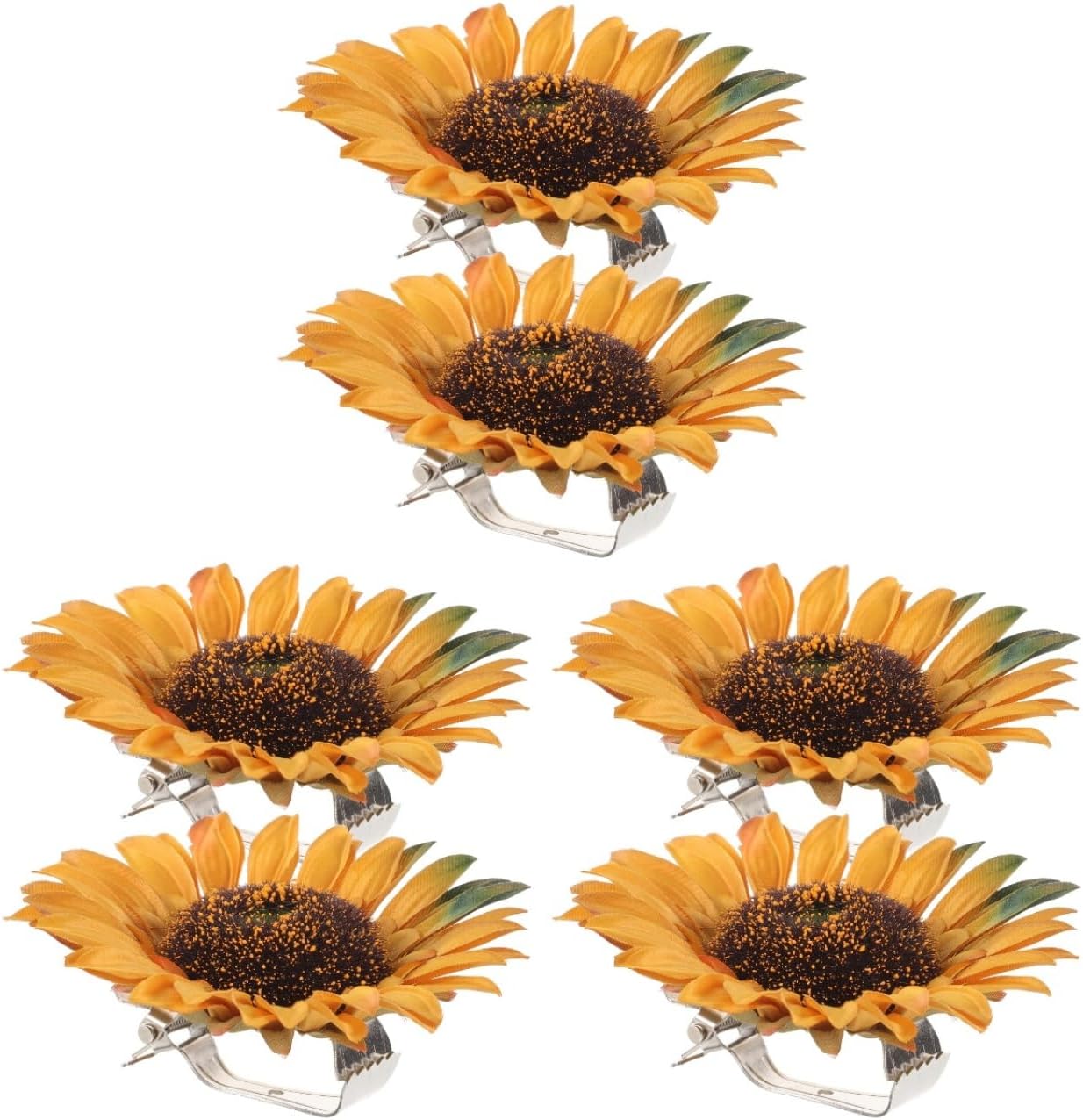 Zerodeko 6PCS Sunflower Curtain Holdback Clips - Decorative Drapery Tiebacks Clamp for Curtains No-Drill Holders Home Window Treatment Hardware 4.72 Inch