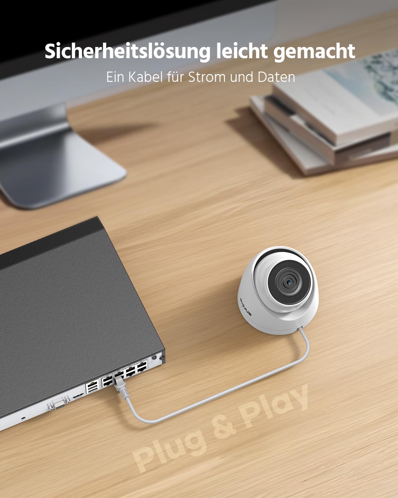 ANNKE H500 3K 5MP PoE Überwachungskamera Set, 8MP 8CH NVR mit 2TB HDD und 4 X 3K PoE IP Kameras mit Farbe Nachtsicht, H.265+ kompatibel mit Alexa, IP67 Wasserdicht, Audioaufnahme | 4X 5MP PoE IP Outdoor Kamera, Personen-/Fahrzeugerkennung, 24/7 Überwachun