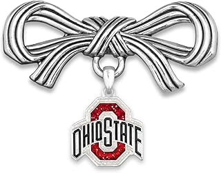 Ohio State Glitter Bow Brooch Team Logo Charm Gift Collegiate Licensed OSU