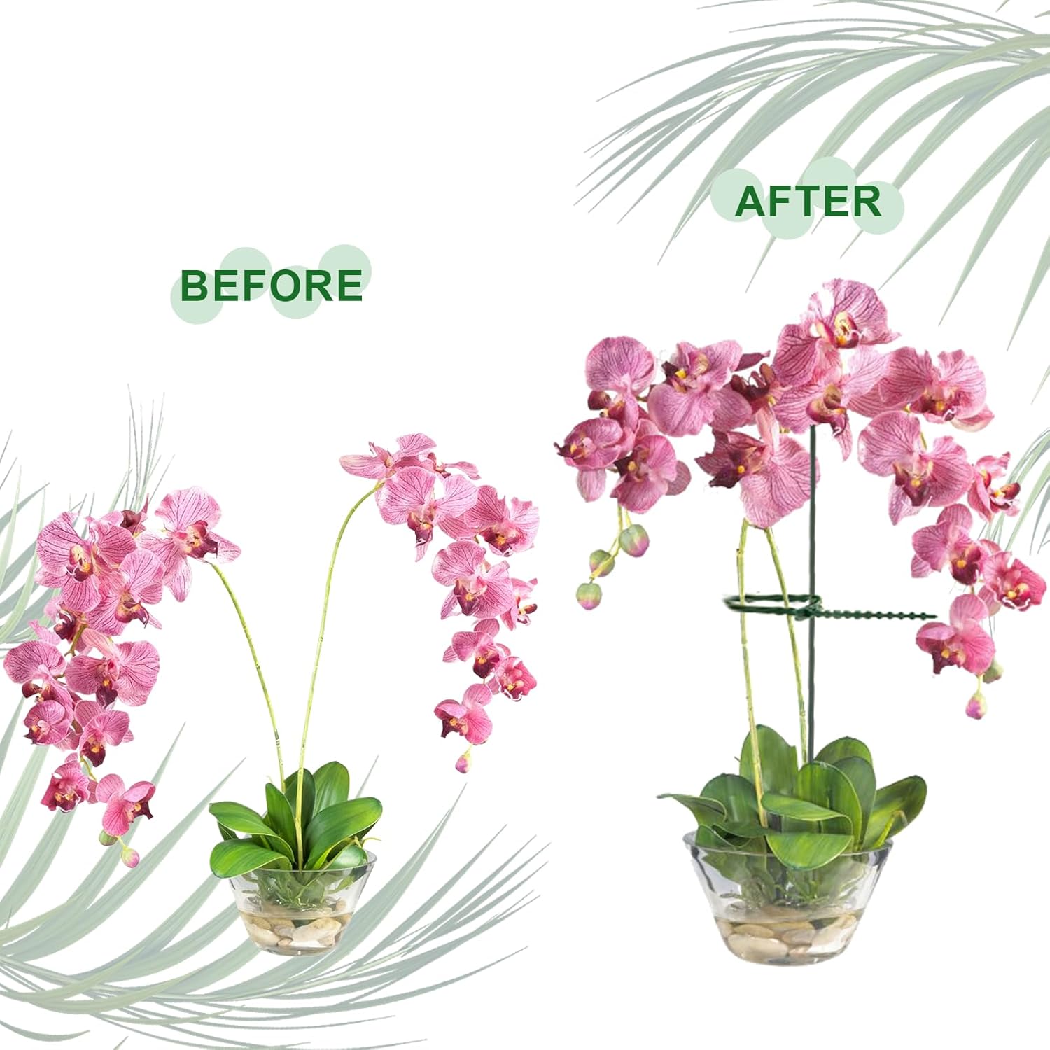 5Pack Plant Support Structures, 11'' Twig Plant Sticks with Orchid Clips Mini Scissors & Twist Ties, Flower Stakes for Plants Peony, Tomato Seedling, Marigold, Amaryllis, Sapling, Coreopsis