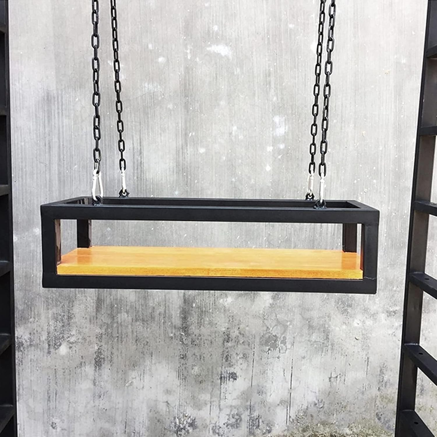 Ceiling Wine Glass Rack Ceiling Wine Rack Wood Storage Shelf,Height Adjustable,with 1m Long Iron Chain Industrial Retro Shelves,Stemware Holder,Bar/Kitchen/Restaurants Decorative S