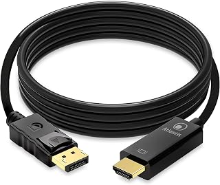 ATLANTIS A04-DP_HDMI-18 DisplayPort (DP) to HDMI Adapter Cable, 4K 1080p 60Hz Male to Female Connect PC/Notebook/MAC with Display Port to Monitor Output, Projector with HDMI Input. 1.8m Cable.