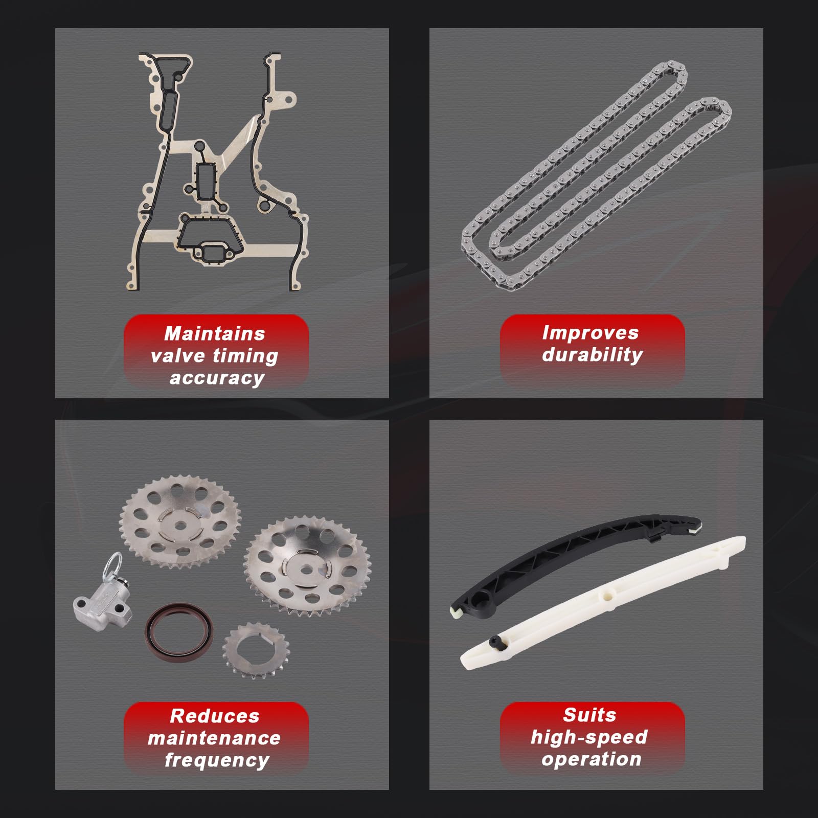 Kit de cadena de distribución Flydida, ajustador del árbol de levas para Aveo, Astra J, Adam M13, Cascada W13, Corsa D, Insignia A, Meriva B, Mokka, Zafira C Tourer 1.2 y 1.4# 55562234, 636059.