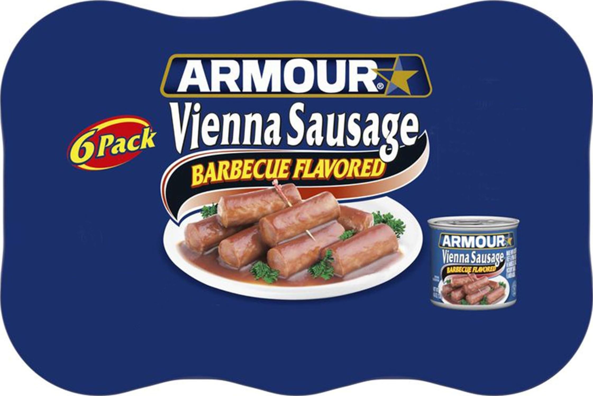 Armour Star Vienna Sausage, Barbecue Flavored, Canned Sausage, 4.6 oz (Pack of 6)