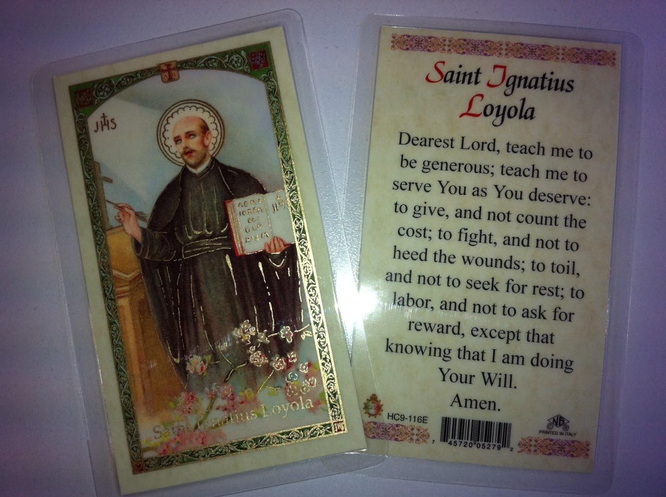 Holy Prayer Cards For Saint Ignatius Loyal (San Ignacio de Loyola) in English