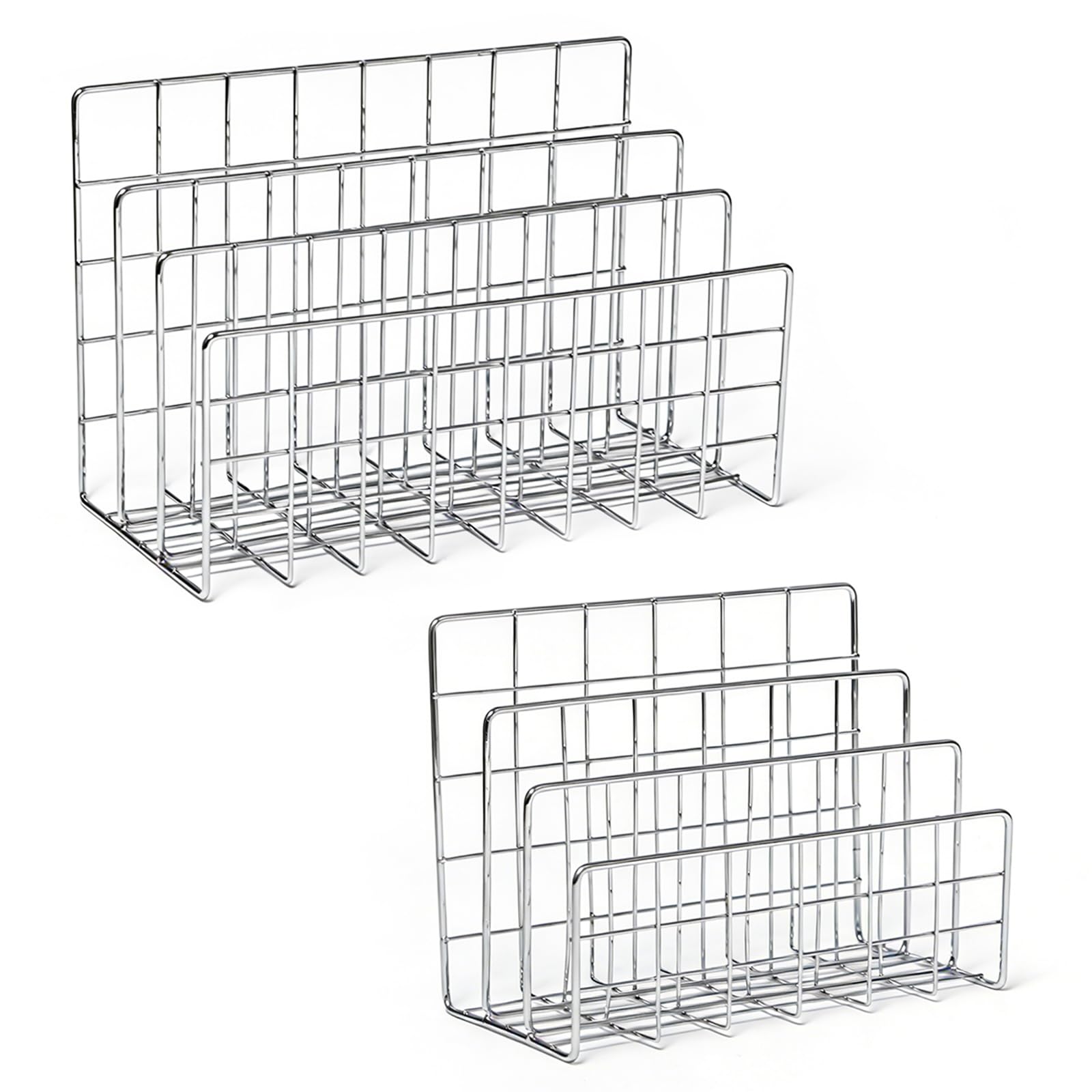 2 Pezzi Portadocumenti in Ferro Magazine Storage Rack Rack di Riempimento Verticale di File in Ferro 3 Griglia Supporto per Documenti Portariviste Sorter Mail Organizer per Posta,Libri,Brochur