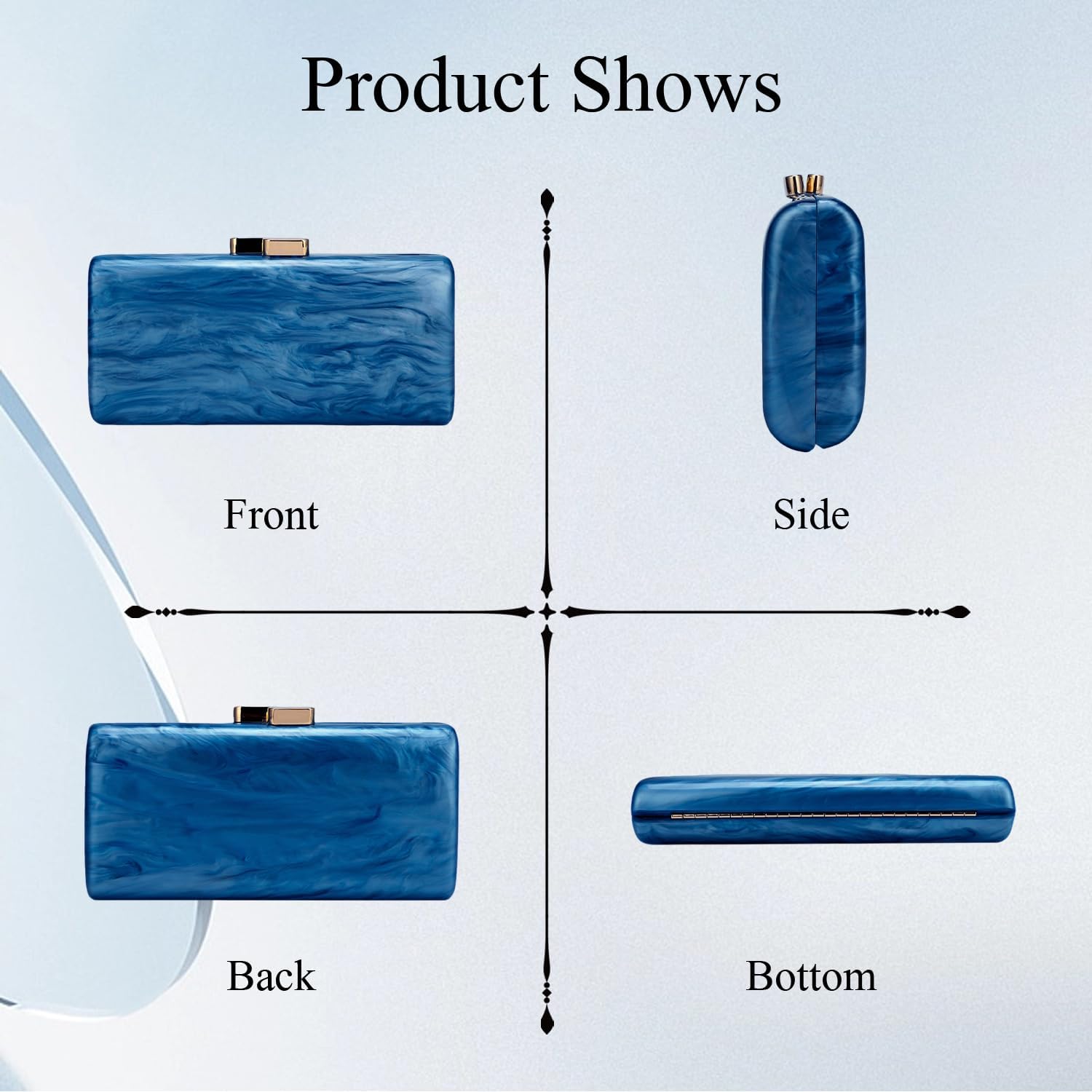 Simcat Acrylic Clutch Purse for Women, Chic Metal Evening Bag, Marble Evening Clutch Bag with Chain for Prom Wedding Party - Image 7