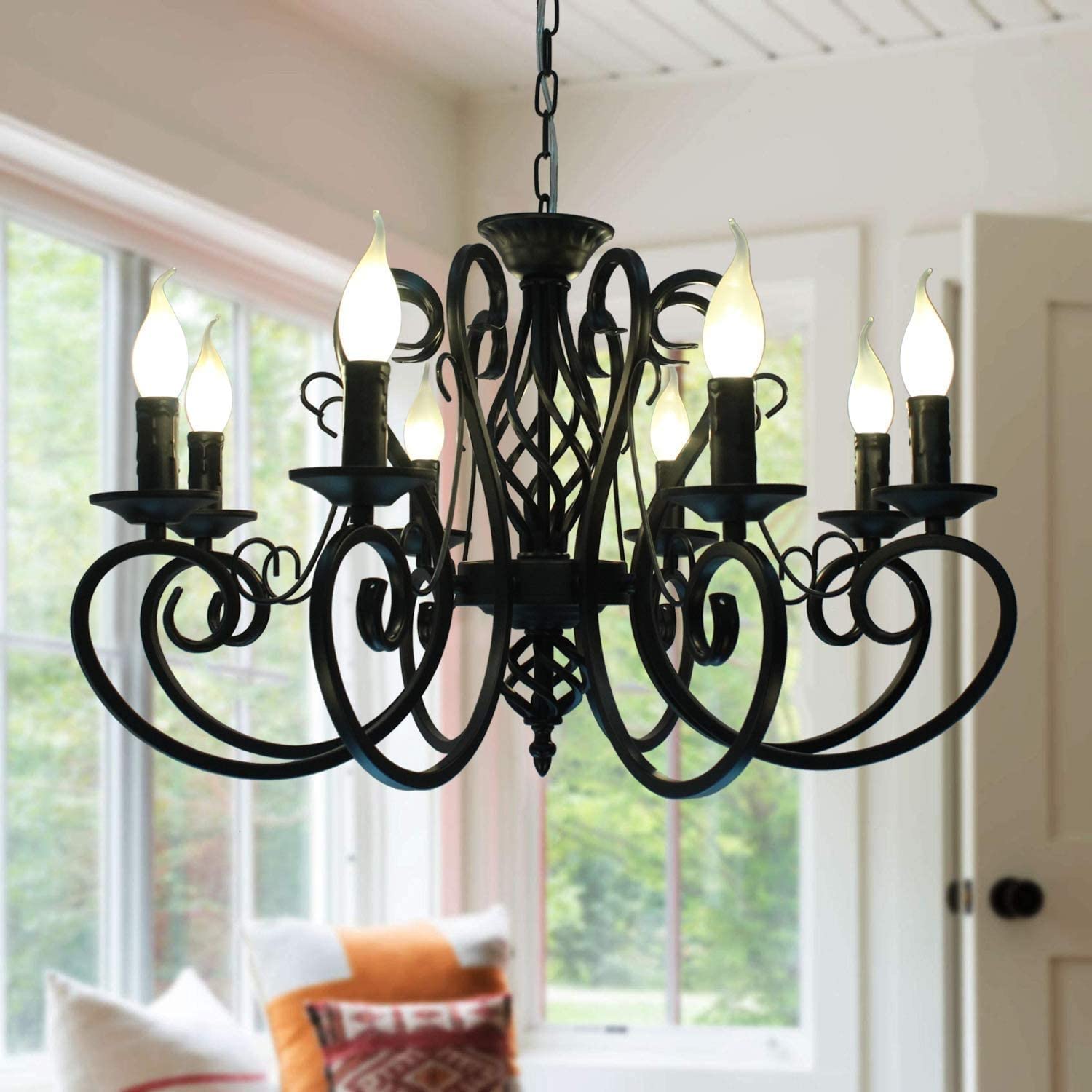 Lampes suspendues vintage en métal pour îlot de cuisine chaleureux