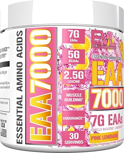 Miniatura 4 de Evlution Nutrition EAA7000 - Polvo antes y después del entrenamiento, suplemento de construcción muscular + recuperación - 0.27 oz de aminoácidos