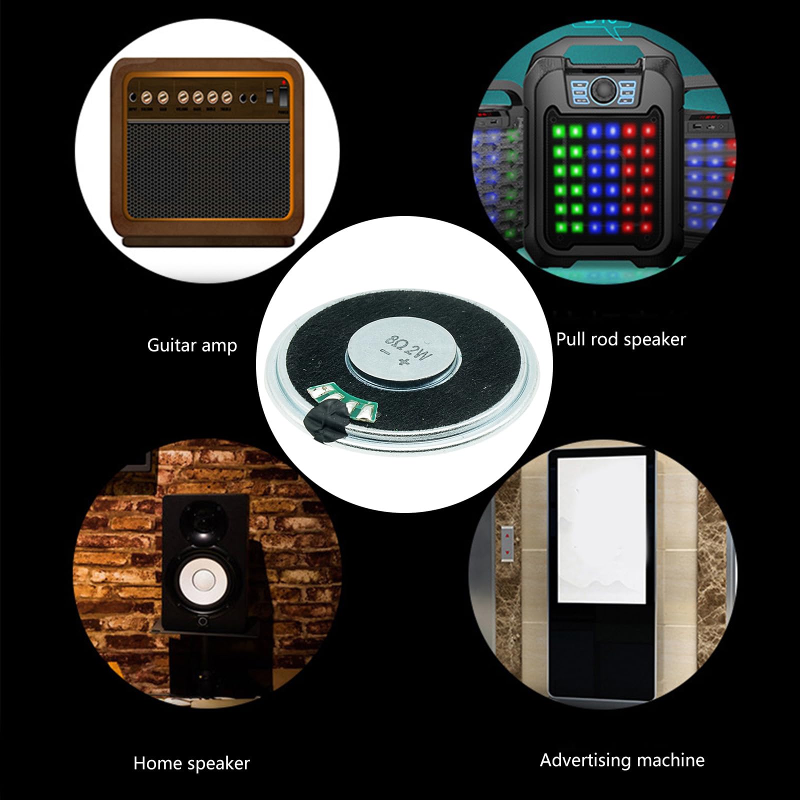 2W 40mm Horns Diameter 8Ohm Internal Small Magnet Horn Loudspeaker Set for Auditory Projects 2PCS