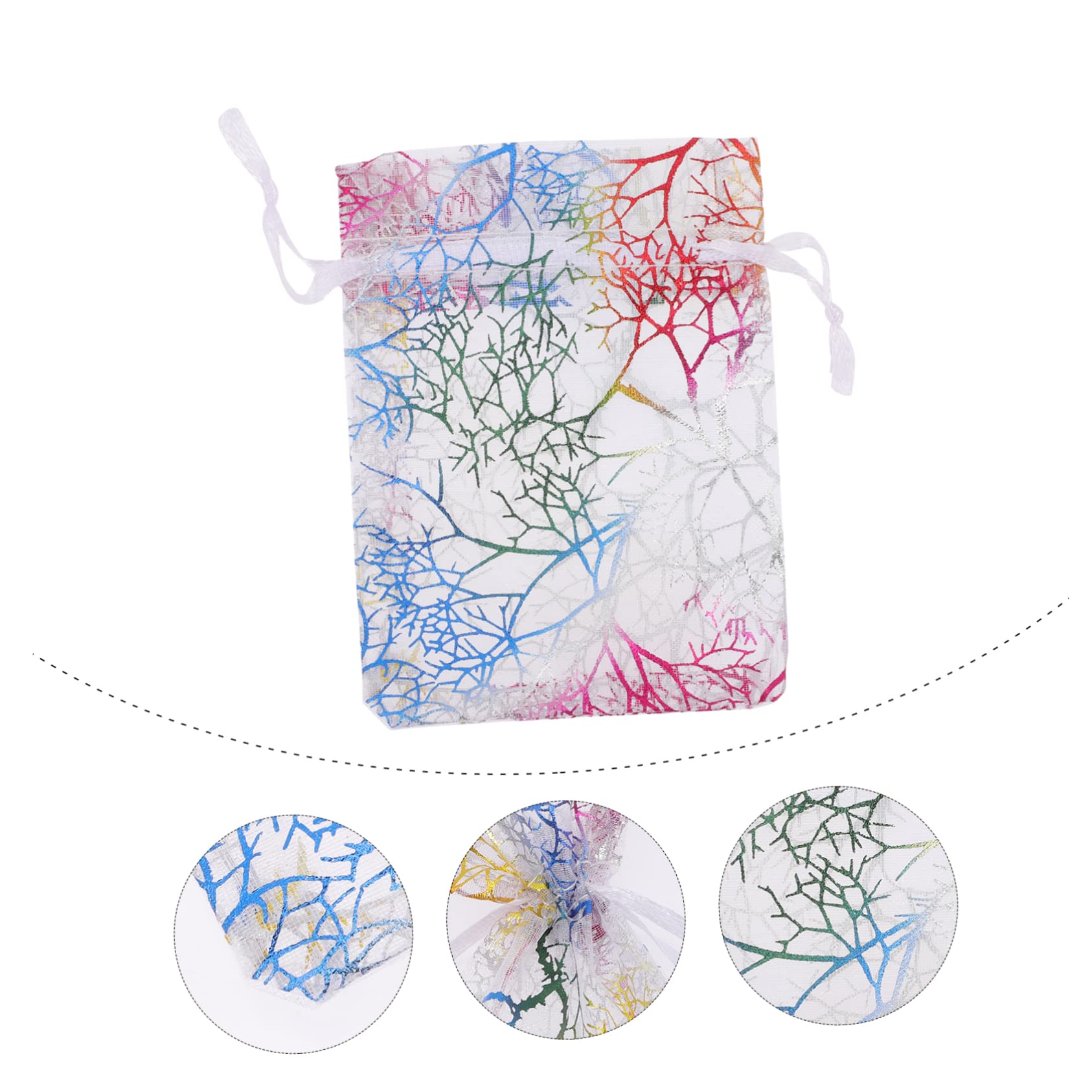 PACKOVE 500pièces Sachets Organza Avec Cordon De Serrage Poches Tulle Doré Pour Et