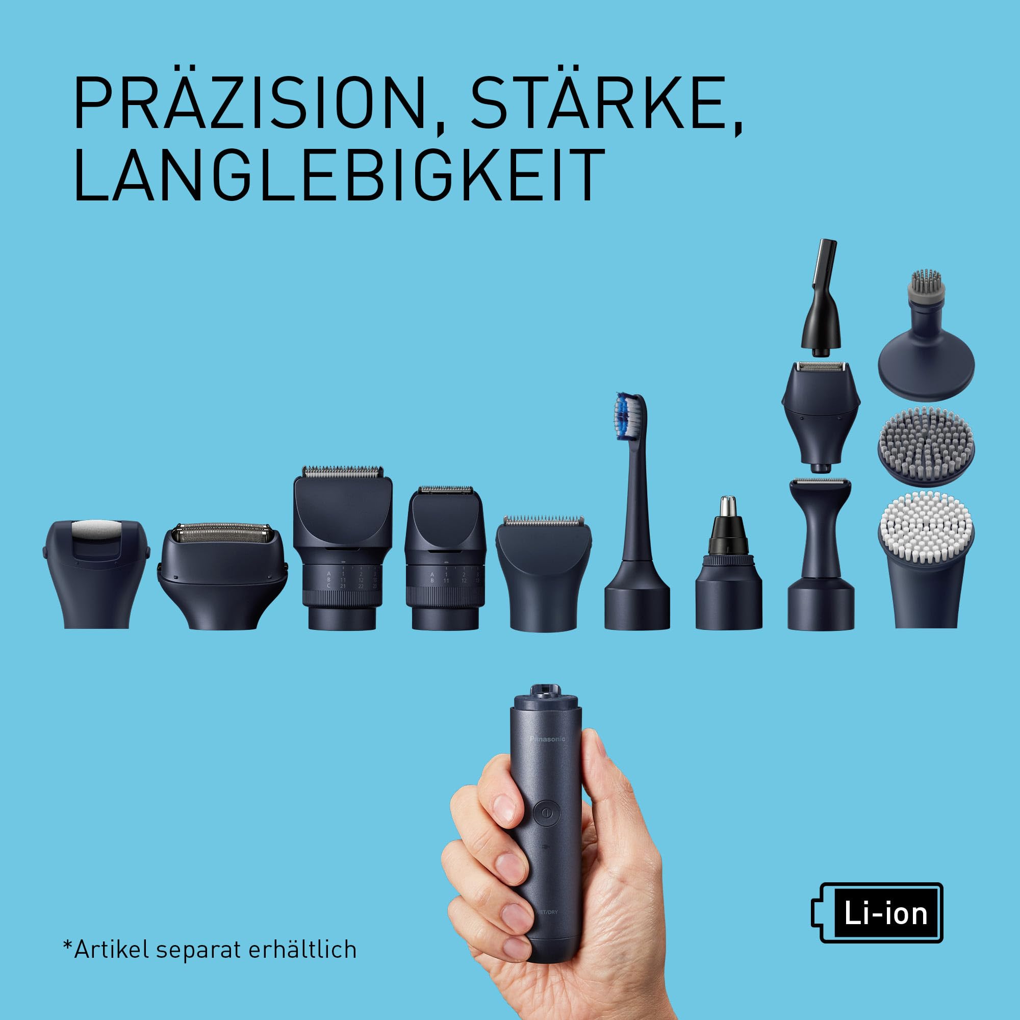 Panasonic Multishape ER-CBL1 Handstück, Lithium-Ionen-Akku, Schwarz