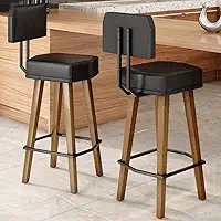 Kit 2 Banquetas Alta para Balcão Bancada área Gourmet Cozinha Industrial (80cm do Assento ao chão, Preto)