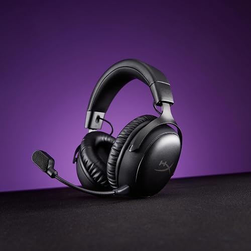 HyperX Cloud III S, Casque Gaming sans Fil, Bluetooth/2,4 GHz, PC/PS5/Xbox, jusqu'à 200h de Batterie, transducteurs 53 mm, DTS, Micro 10 mm, Noir - 2