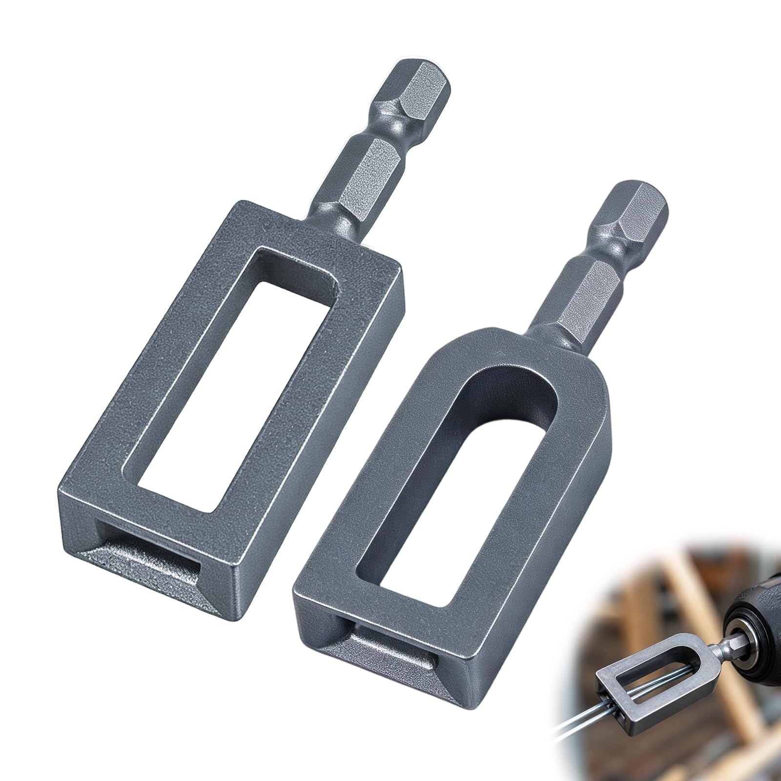 Set 2 Attorcigliatori per Trapano, Torsione Rapida Fili Trapano Elettrico a Filo Attacco Esagonale 1/4" Professionale per Recinzioni Legatura Tondini e Costruzioni Edili