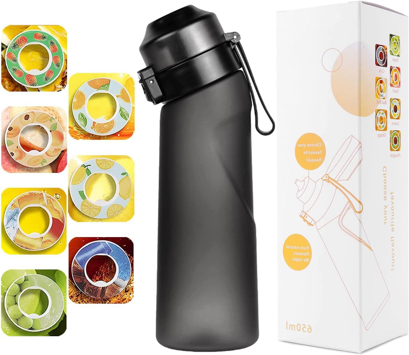 Water Bottle with Flavor Pods,Flavour Pods for Alr Up Water Bottle,New Fruity Scented Water Bottle for Air Up Flavor Pod | with Scented Accessory for Daily Exercise Boost Drinking Water (Cola)