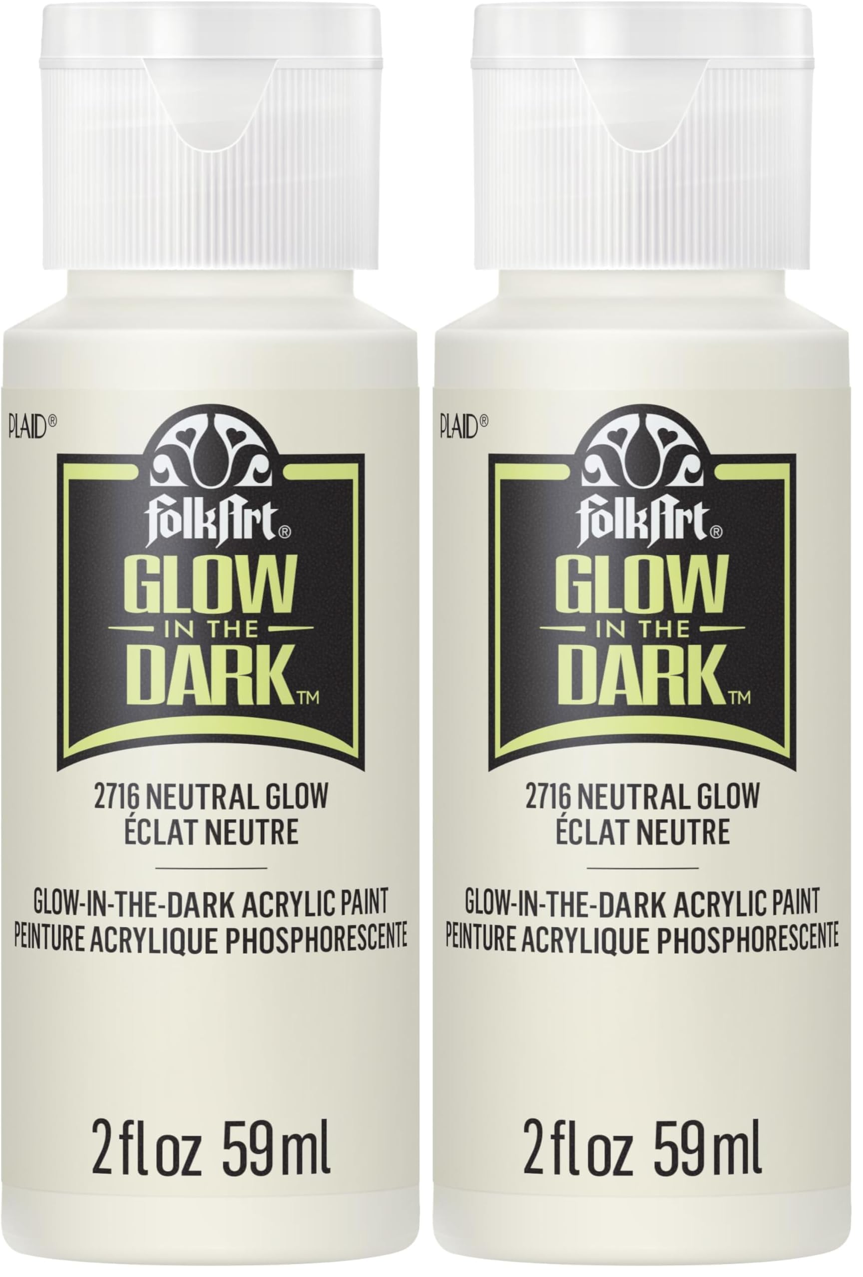 FolkArt Acrylic Dark Paint, Neutral Glow (Pack of 2)