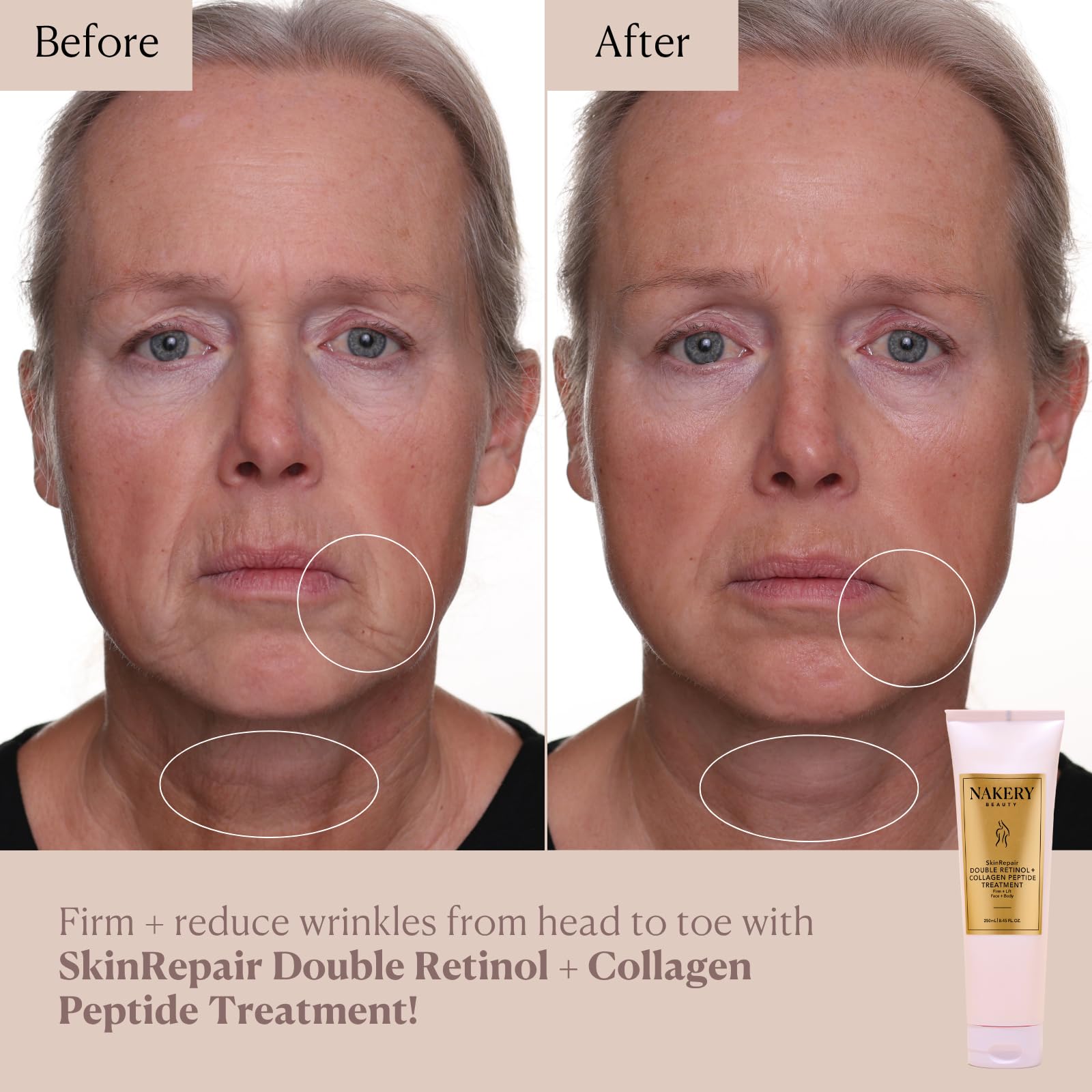 Nakery Beauty Retinol Cream - Krem do twarzy z retinolem i kolagenem - Kolagenowy krem do twarzy dla wszystkich rodzajów skóry - Krem z kwasem hialuronowym z kolagenem retinolem przeciw zmarszczkom