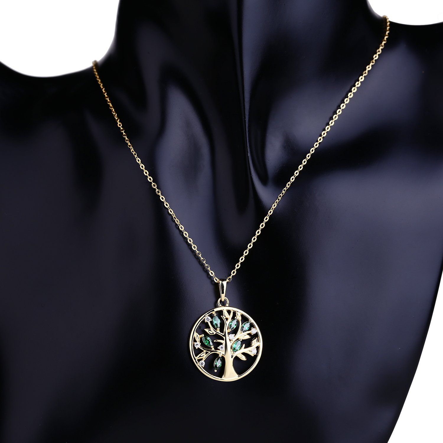 JO WISDOM Damen Halskette Lebensbaum 925 Silber Baum des Lebens Yggdrasil kubischen Zirkonia Münze Kette mit Anhänger