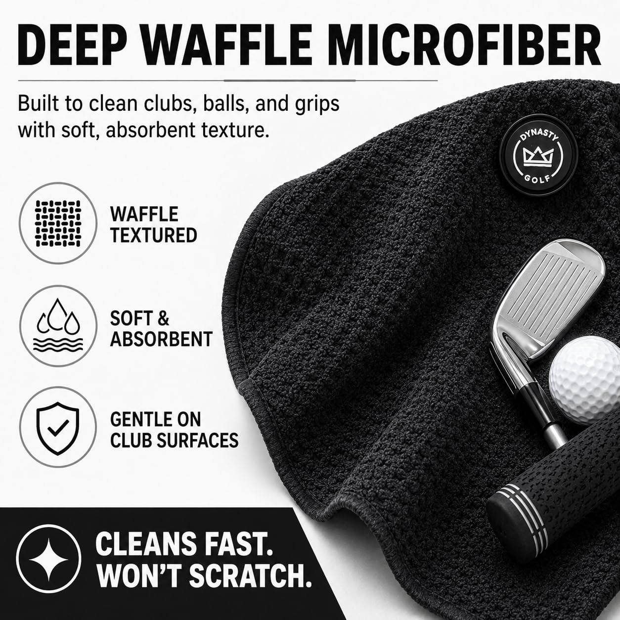 Magnetic Golf Towel for Golf Bags - Microfiber Golf Towels for Men
