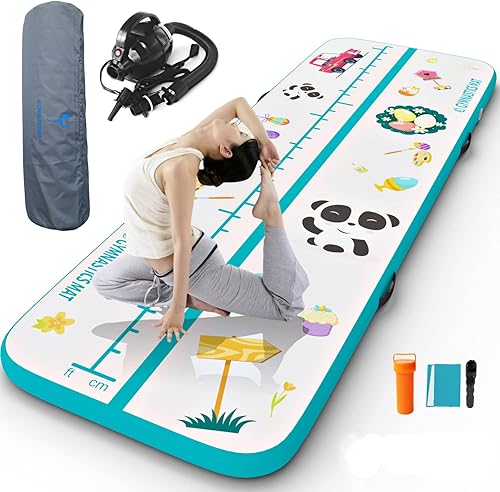 Colchoneta inflable de gimnasia con bomba de aire eléctrica para entrenamiento de gimnasia, uso doméstico, animadoras, yoga, agua, 10 pies, 13 pies,