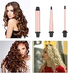 JAETON Ensemble de baguettes en fer de curling, baguettes de curling des cheveux Barrel en céramique interchangeable, Curler de cheveux double tension pour court & Cheveux longs (petit)