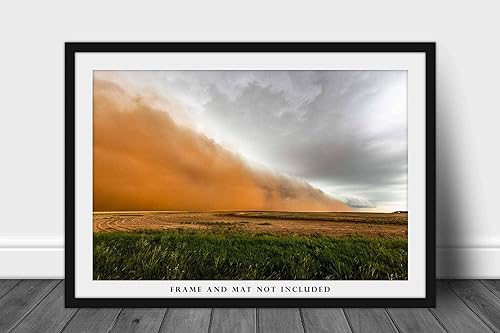 Vista 3 de Haboob Photography Print (Not Framed) Picture of Dust Storm Sweeping Over Field on Stormy Spring Day in Texas Weather Wall Art Nature Decor