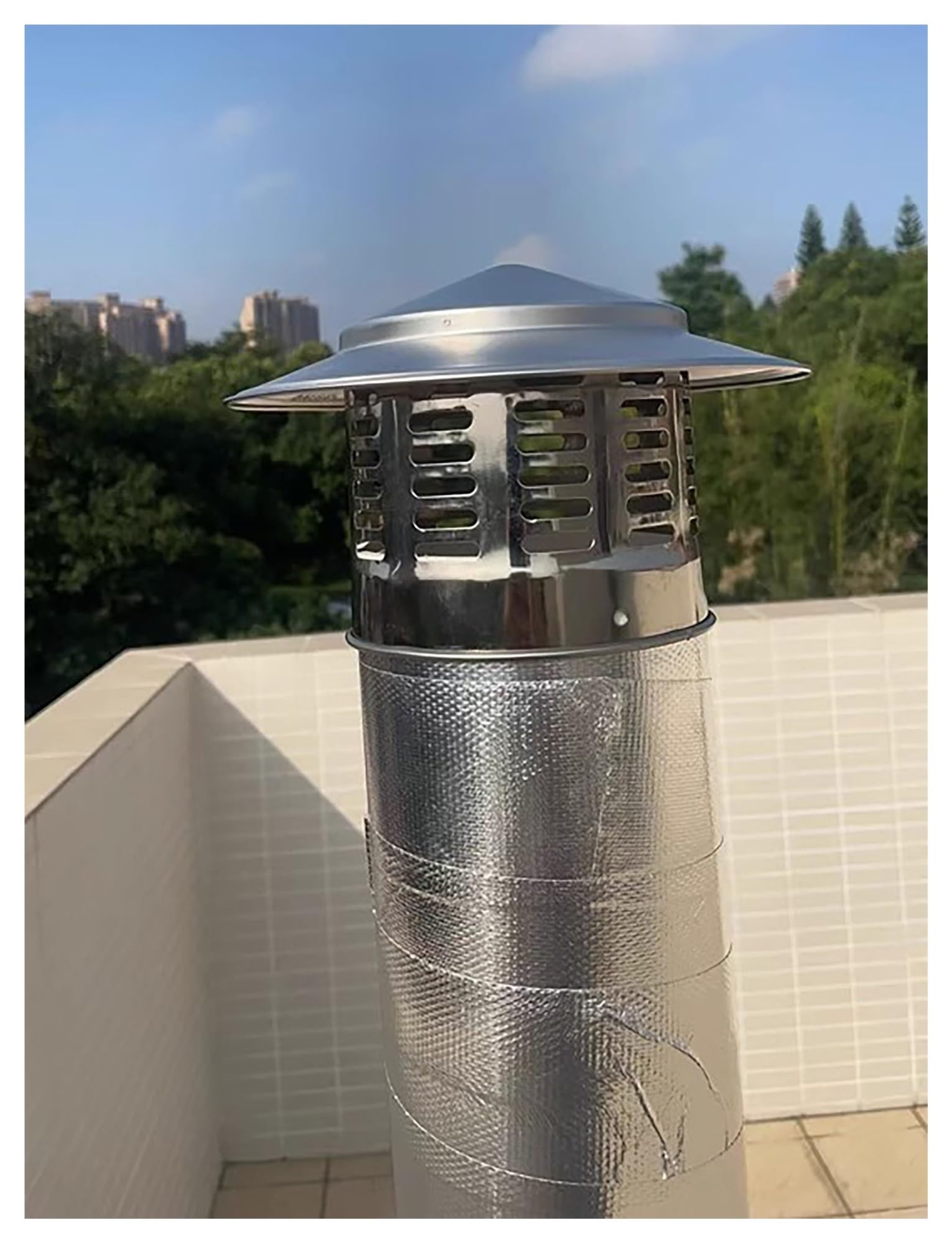 Chapeau de cheminée en acier inoxydable 304 avec couvercle durable de haute finition
