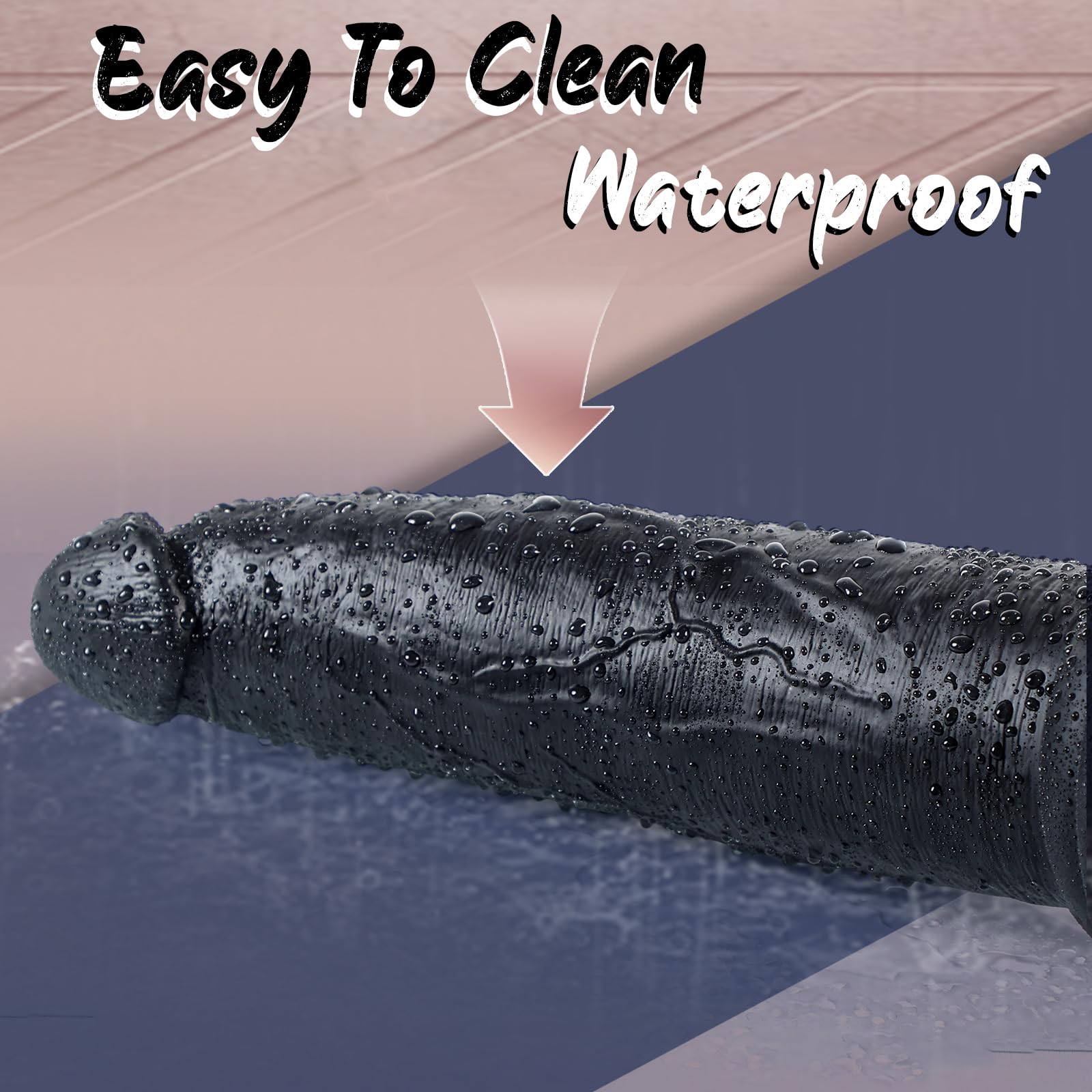 7,4 cm Diametro Dildo Gigante in Silicone A Doppia Densità, 30 cm Dildo Gigante Nero Spesso, Sex Toy con Asta Dritta e Potenti Ventose per Uomini e Donne Adulti