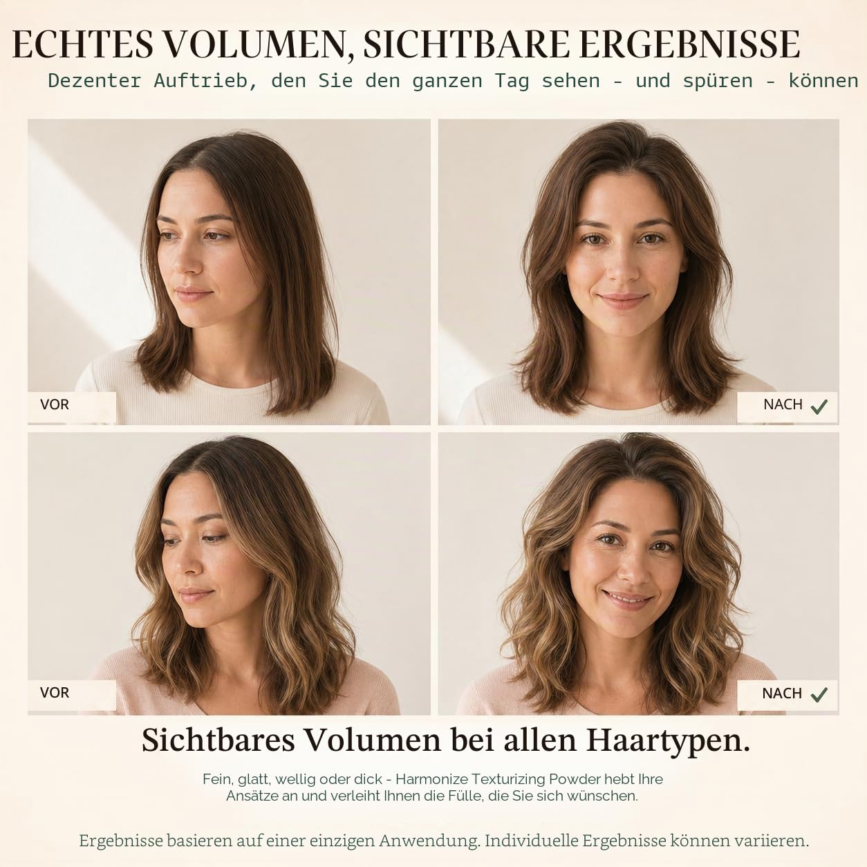Harmonize Beauty - Sofortiges Volumen und Lift: Erzielen Sie in Sekunden ein Volumen in Salonqualität mit unserem leichten Texturpulver, das entwickelt wurde, um die Wurzeln zu stimulieren und das