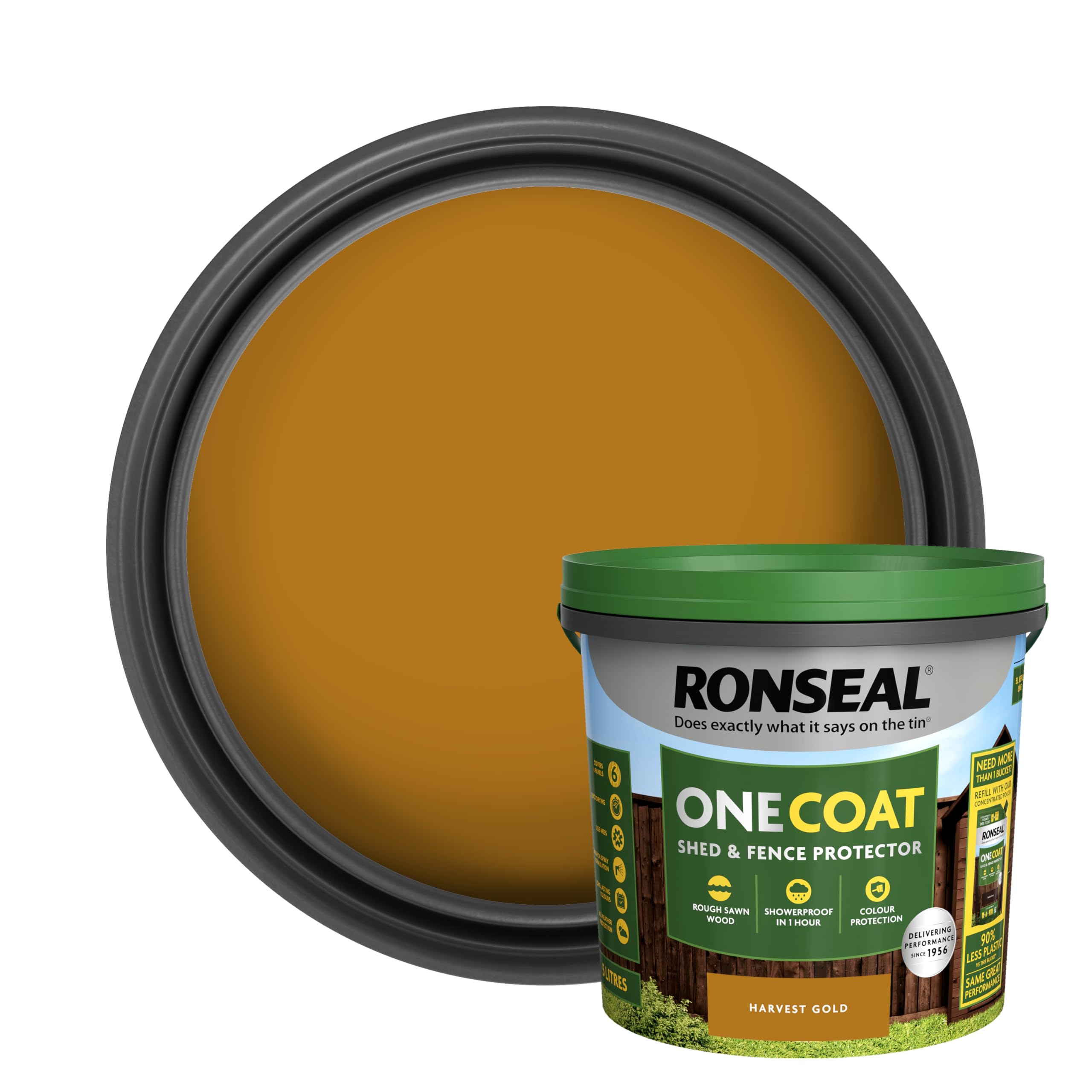 Ronseal Gold Kcb.8174503.41100.81 One Coat Shed & Fence Protection Harvest 5 Litre