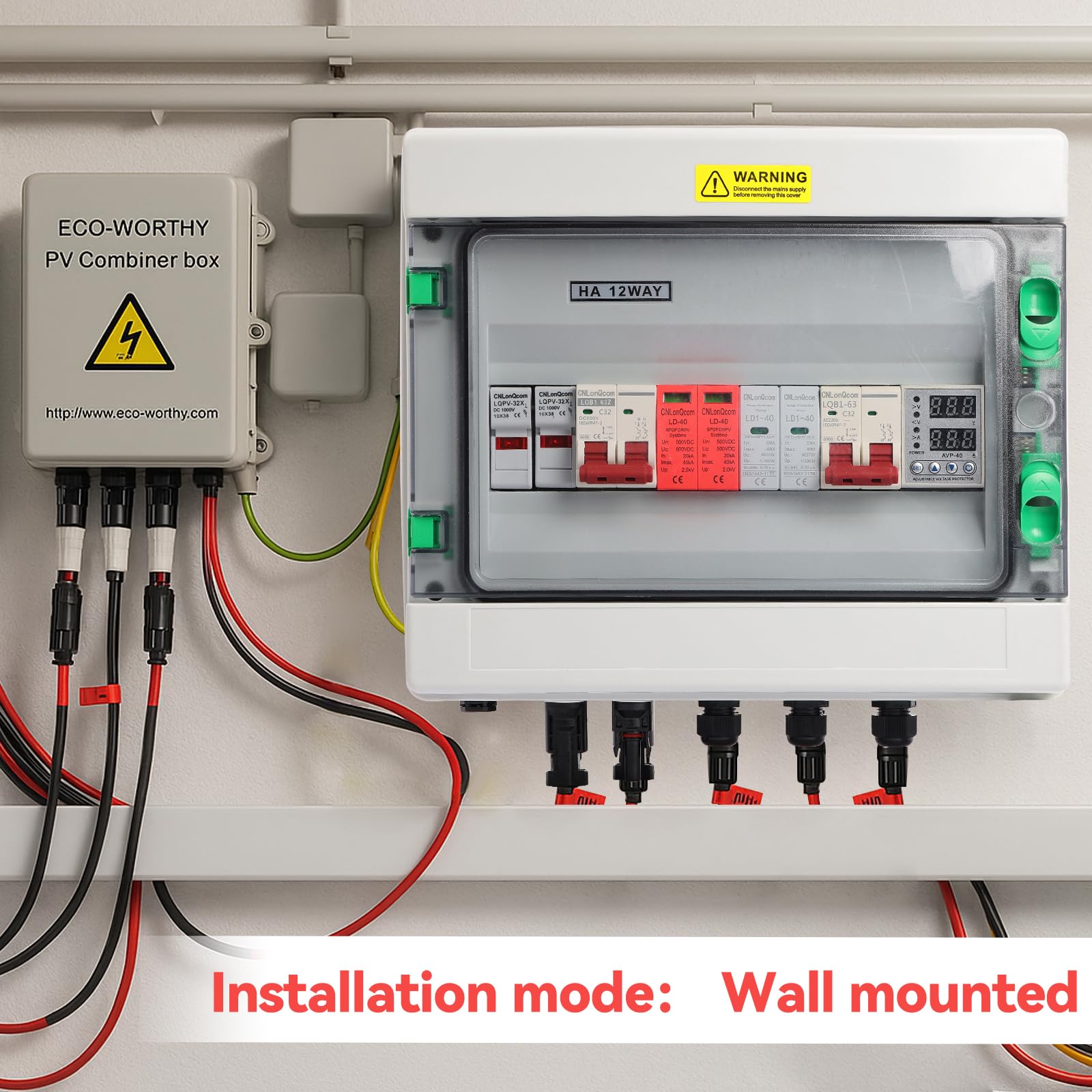 Protezione da sovratensione per impianti fotovoltaici - Scatola di giunzione solare DC500V1-1 + AC230V1-1, interruttore di sezionamento CC per protezione da fulmini per sistemi