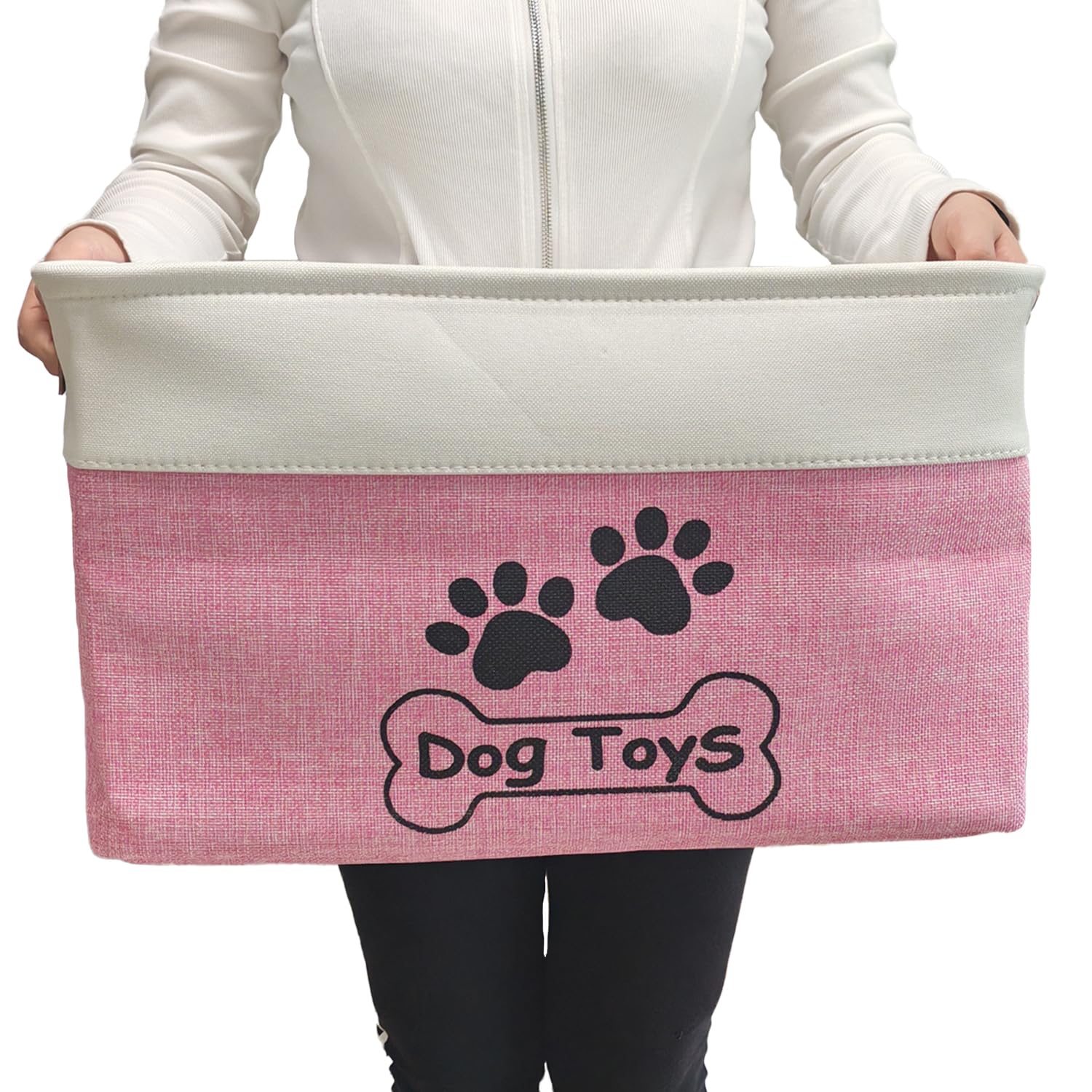 CPAKOWLGOO Large Collapsible Dog Toy Box Keeping Rectangle Bin for Pet Toys,Accessories