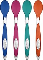 Dr. Brown's TempCheck Baby Feeding Spoons 4-Pack - Turns Clear When Food Too Hot Over 105°F, Soft Silicone, Gentle on Gums