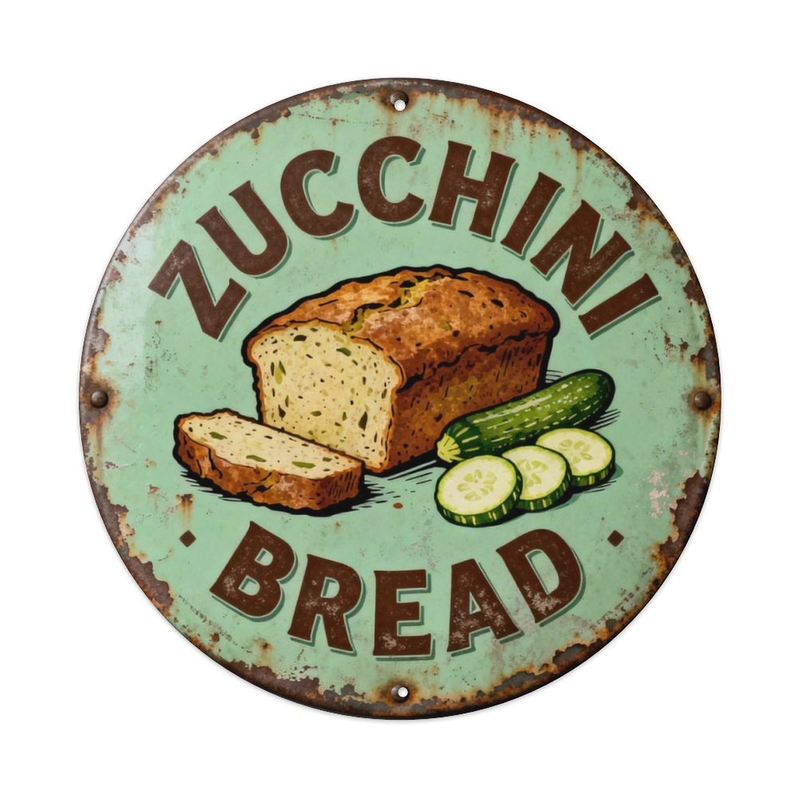 Zucchini Bread Metal Tin Sign Plaque