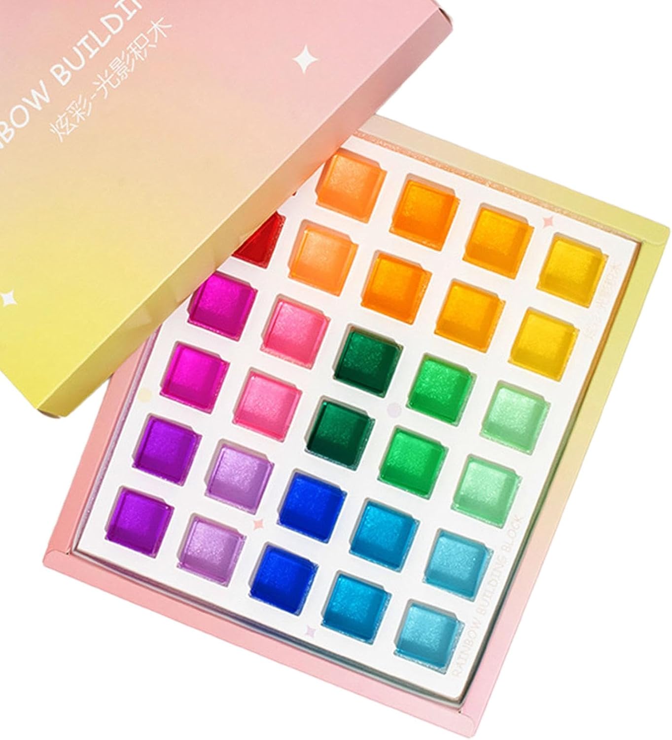 DuskHaven クリスタルクリアな子供向け教育用積み木セット - 形と色の学習玩具, 30個