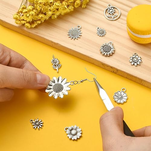 Miniatura 4 de UR URLIFEHALL Dijes de aleación de estilo tibetano surtidos colgantes de plata antigua para hacer joyas de bricolaje, No es una piedra preciosa