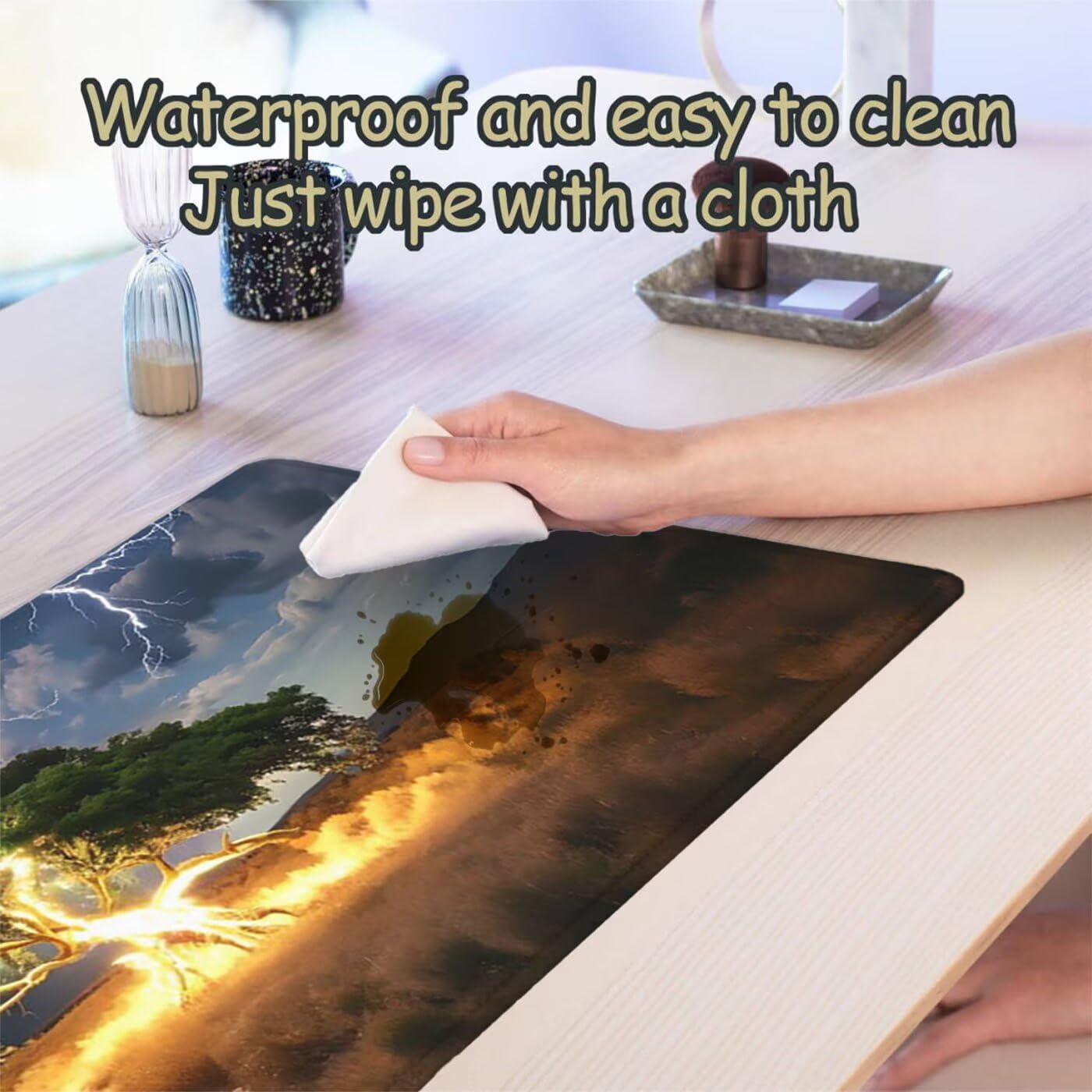 Alfombrilla de Ratón para Juegos, Árbol Alfombrilla Ratón XXL 1500 x 800 x 3 mm, Mouse Pad con Superficie Suave y Base de Goma Antideslizante, Iluminación Mouse Pad Desk Mat Extra Grande, Regalo S-637