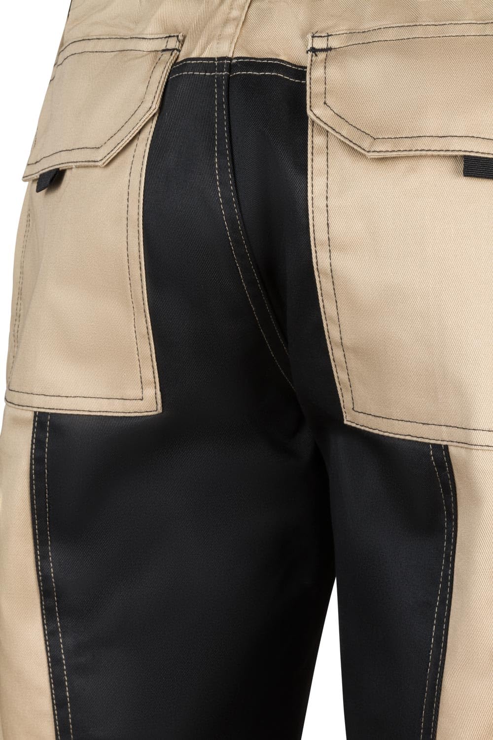 Velilla 103020B pantalón bicolor multibolsillos beige arena negro talla 44