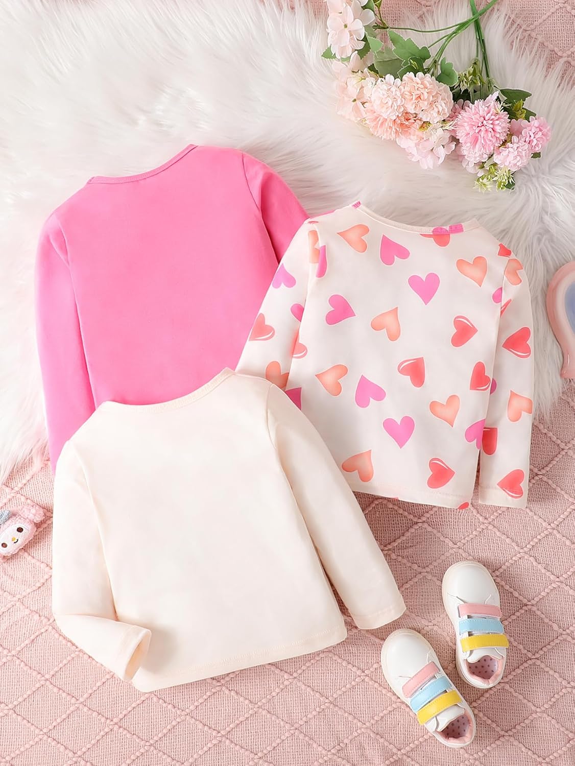 3 Pack Toddler Girls Shirts Long Sleeve Shirt for Girls Tees Kids Tshirts Clothes Fall Tops T-Shirt 2-8 Years - Image 2