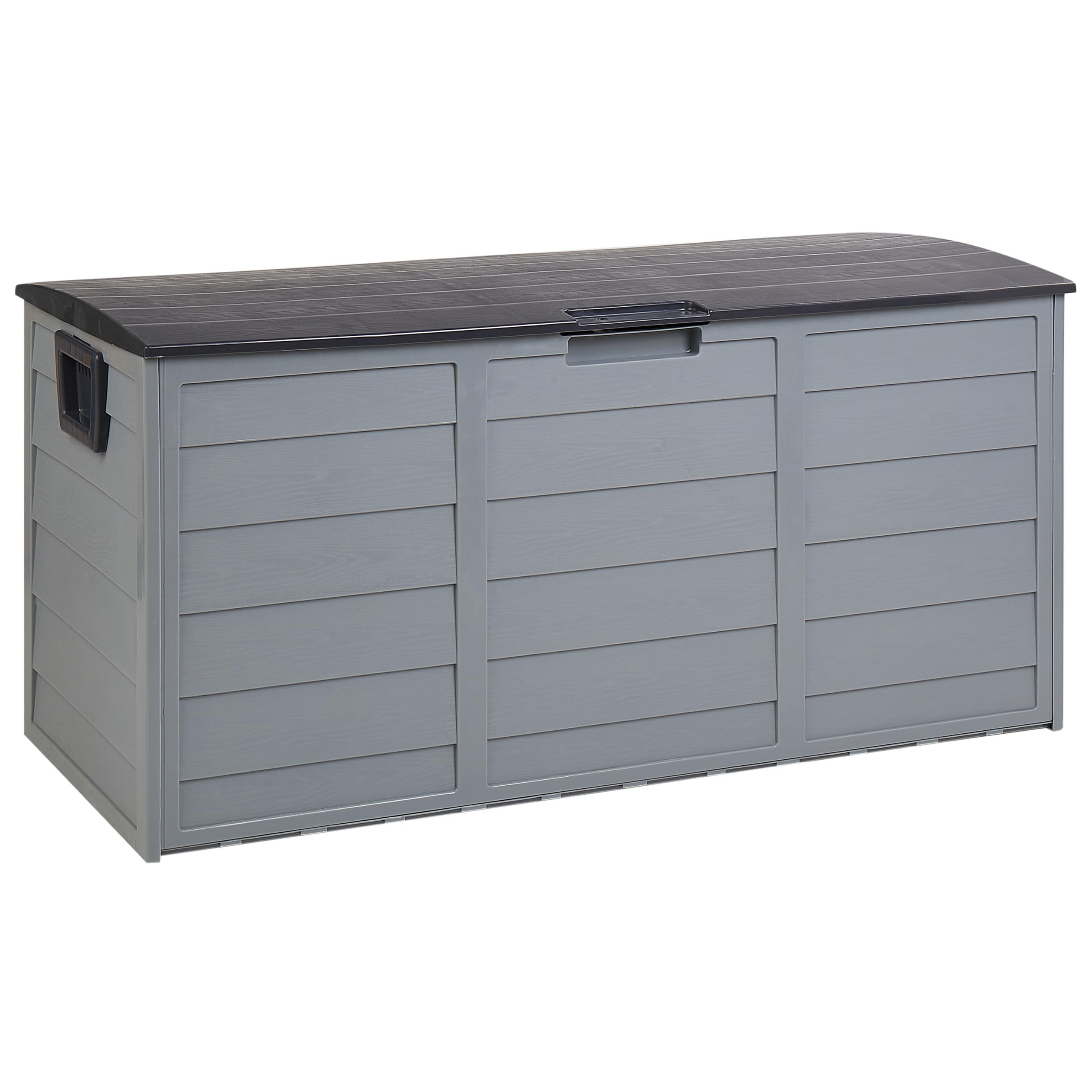 Beliani Auflagenbox aus Kunststoff grau/schwarz Gartentruhe Outdoor Kissenbox Locarno