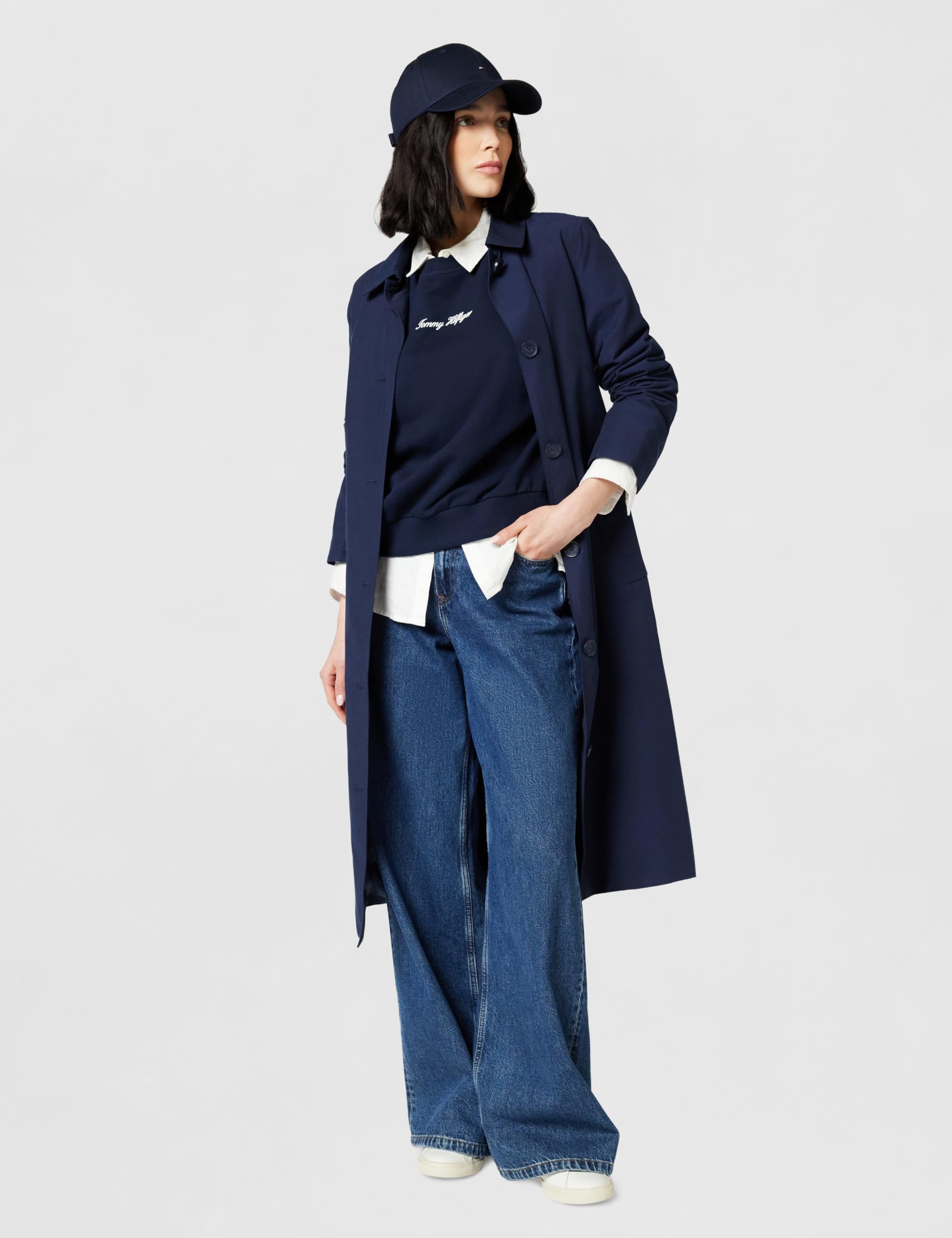 Tommy Hilfiger Donna Felpa Classic Script Terry Scollo Rotondo