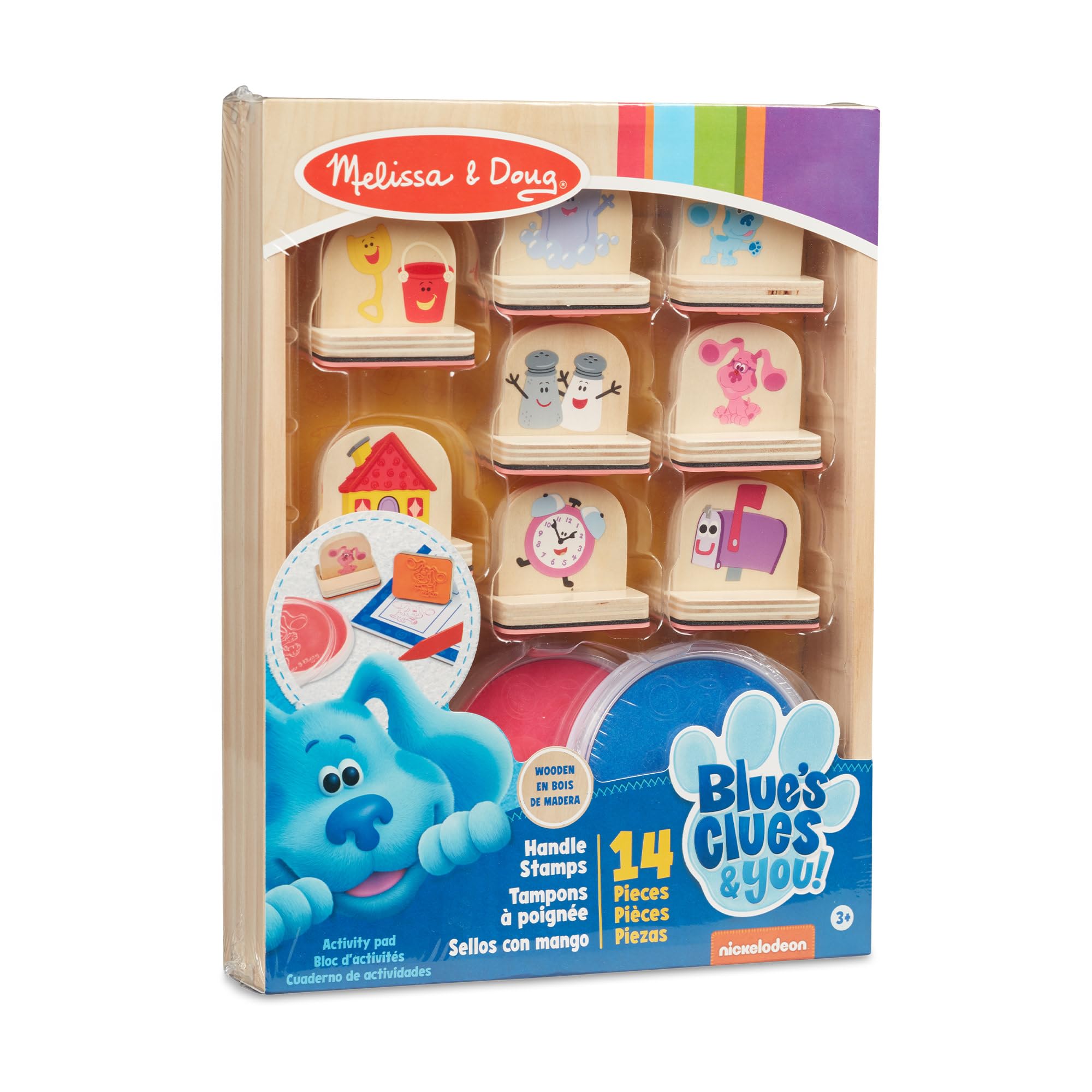 Melissa & Doug Blue's Clues & You! Wooden Handle Stamps and Activity Pad, Multicolor, 33015