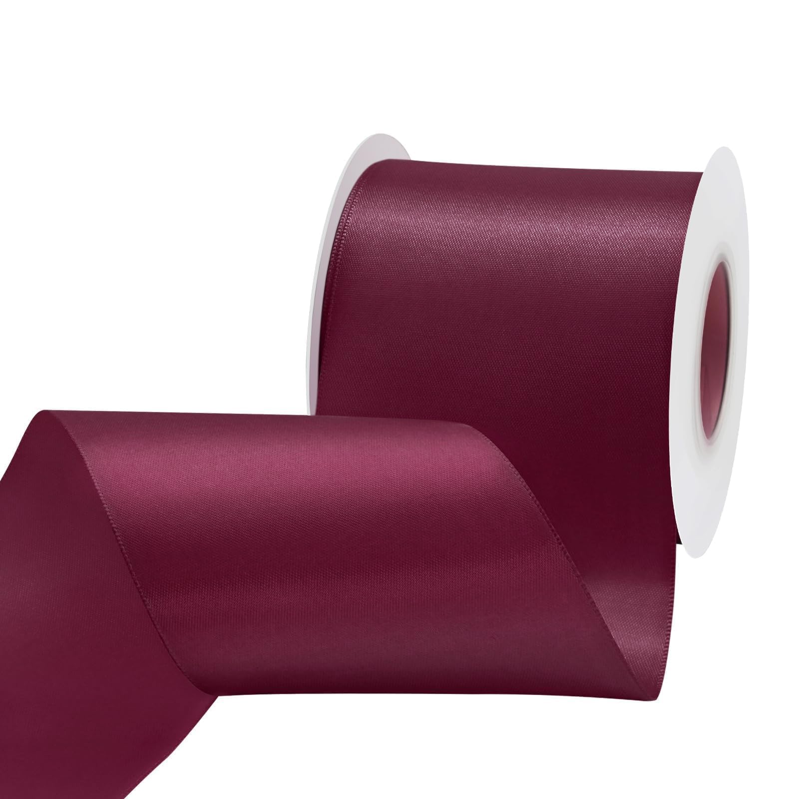 Burgundy Satin Ribbon 3 inch X 15 Yards Polyester Ribbon for Gift Wrapping Very Suitable for Weddings Party Hair Bow Invitation Decorations and More
