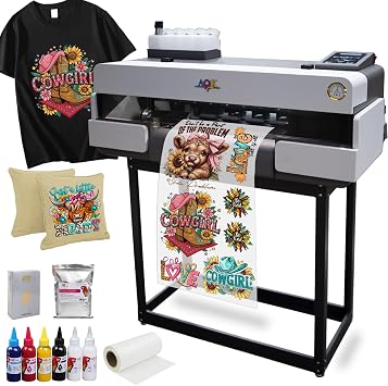 AOK DTF Dual XP600 Print Heads A3 Size13 Inches DTF Printer Include Stand Ink/Film/Powder/Rip Software Bundle US Technician Support