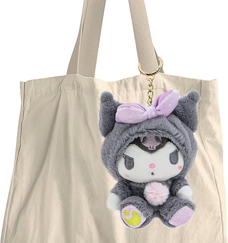 Miniatura 4 de Ahlsense Llavero de peluche lindo de dibujos animados de anime de 5 pulgadas (B)