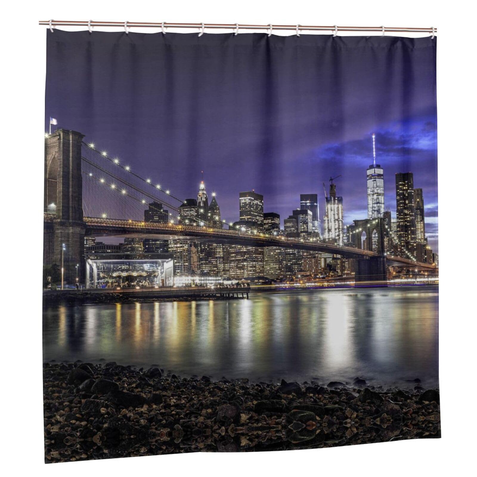 Rideau de douche imperméable New York de haute qualité pour une décoration de salle de bain chic