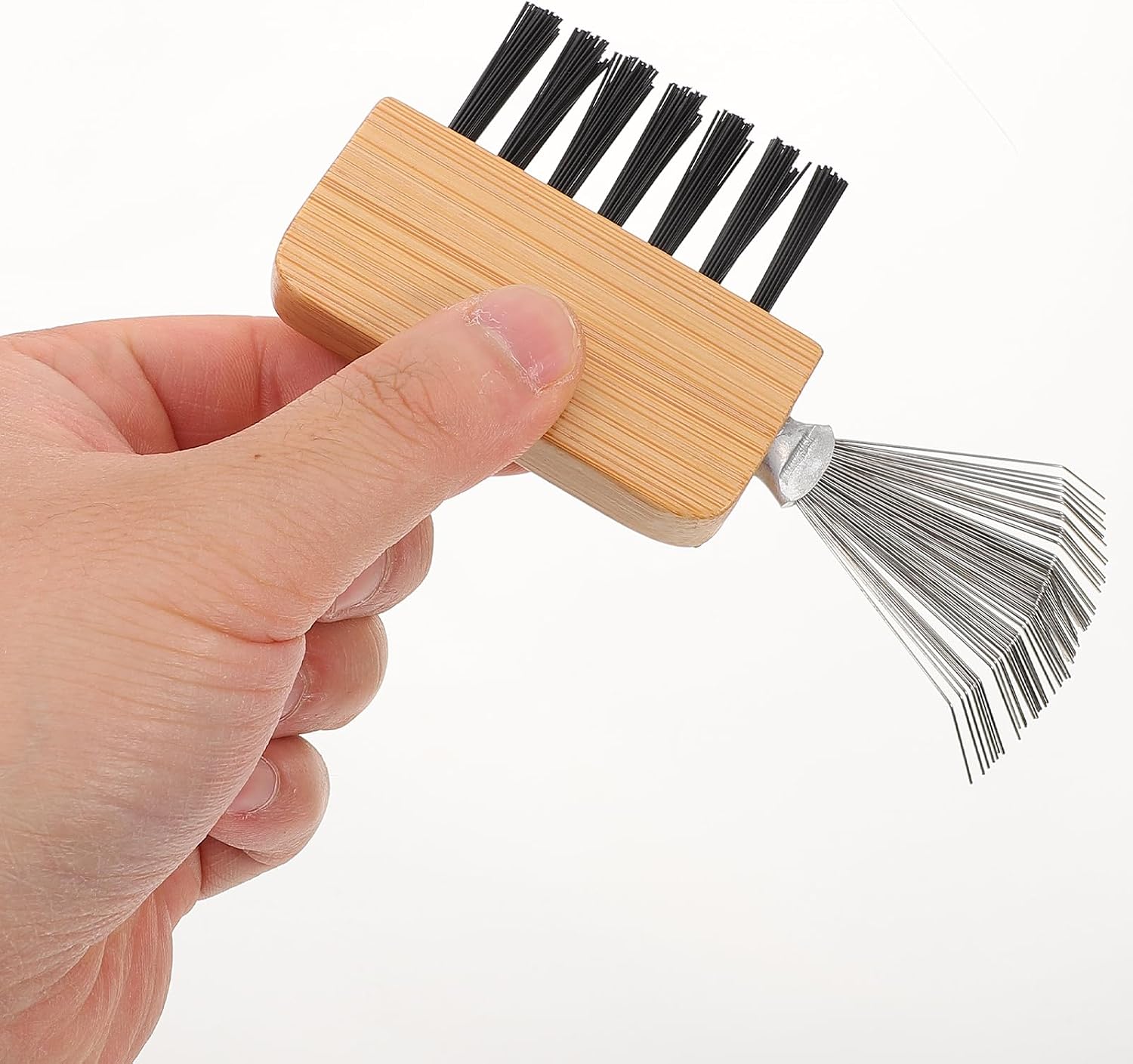 SEWACC Floral Arrangement Tool Clean the Comb Kenzan Cleaner Metal Wood Hand Tool for Flower Frog and Craft
